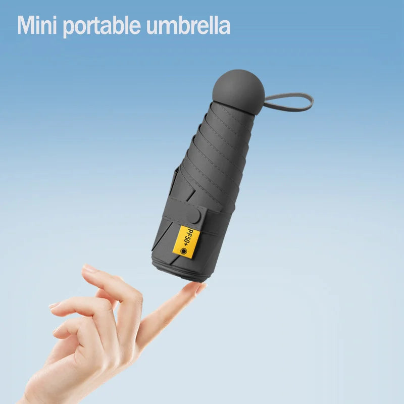 Portable Capsule Umbrella Outdoor Sunny Umbrella Windproof UV Lightweight And Convenient Adult And Children Mini Pocket Umbrella
