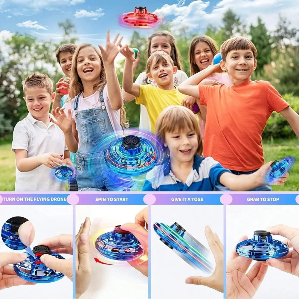 NEW Flying LED Fidget Spinner Fidget Spinning Spinner, Spinning Ball, Light-emitting Floating Aircraft Stress-relieving Wonder