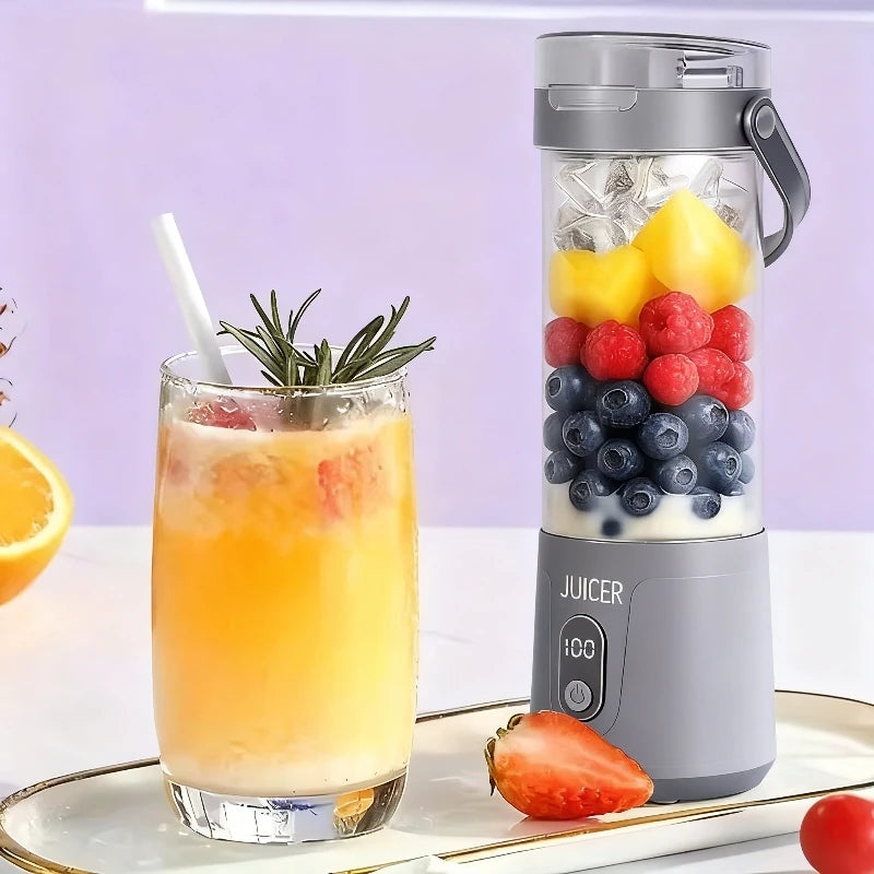 Double Cup Multifunction Juicer USB Rechargeable Fruit Blender 12 Blade Electric Portable Juicer Fruit Smoothie Milkshake Mixer