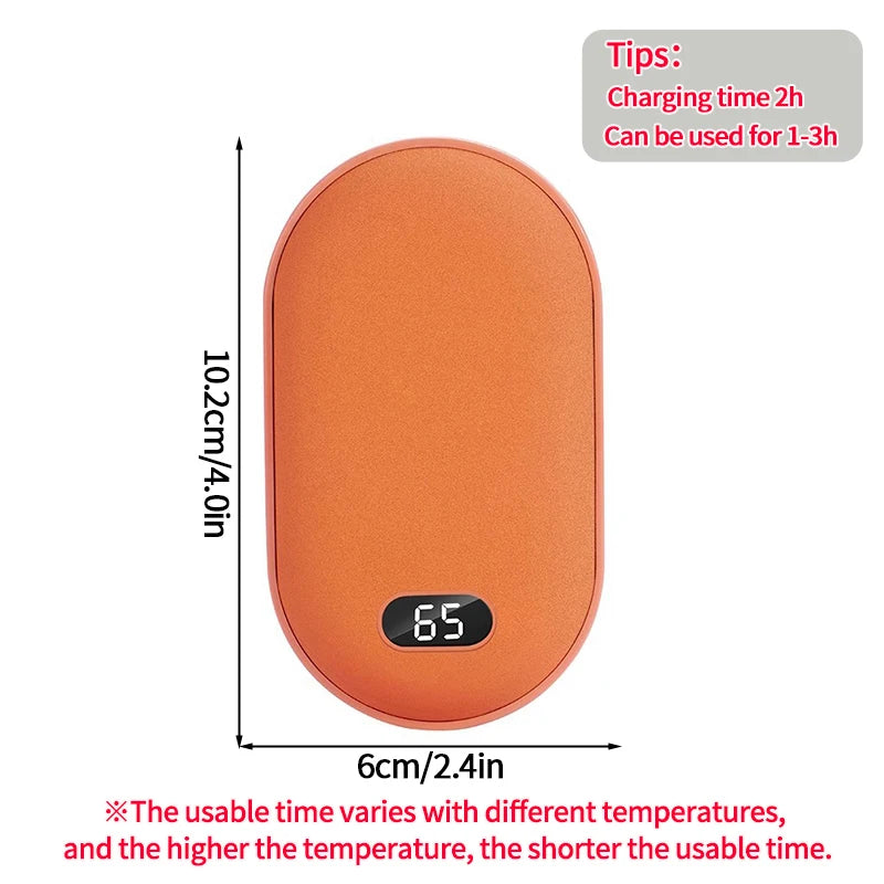2 in 1 Rechargeable Hand Warmer Portable Power Bank USB Charging Mini Pocket Heater Winter Warm Supplies Electric Warmer Winter