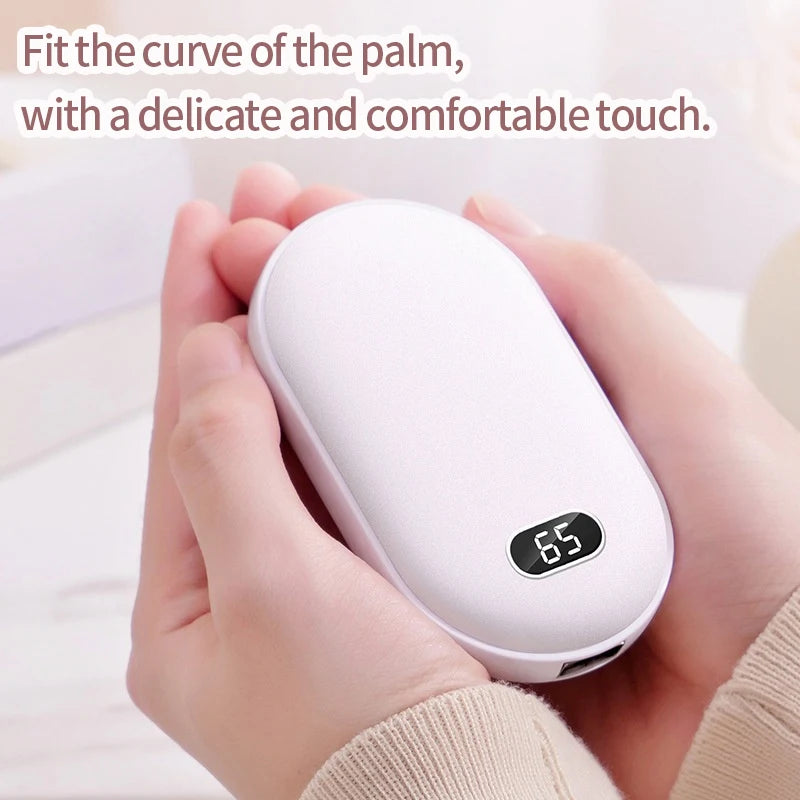 2 in 1 Rechargeable Hand Warmer Portable Power Bank USB Charging Mini Pocket Heater Winter Warm Supplies Electric Warmer Winter
