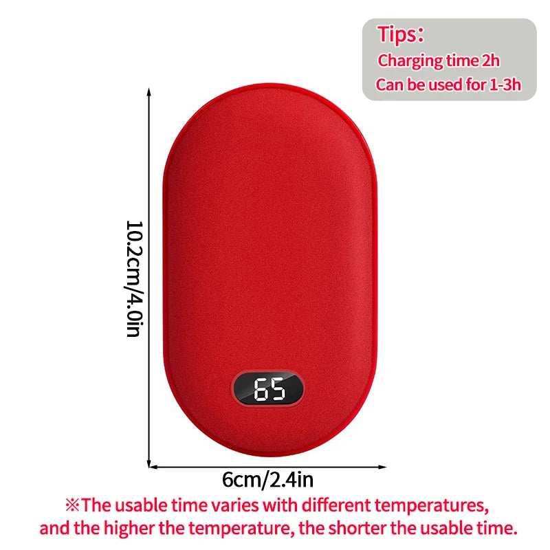 2 in 1 Rechargeable Hand Warmer Portable Power Bank USB Charging Mini Pocket Heater Winter Warm Supplies Electric Warmer Winter