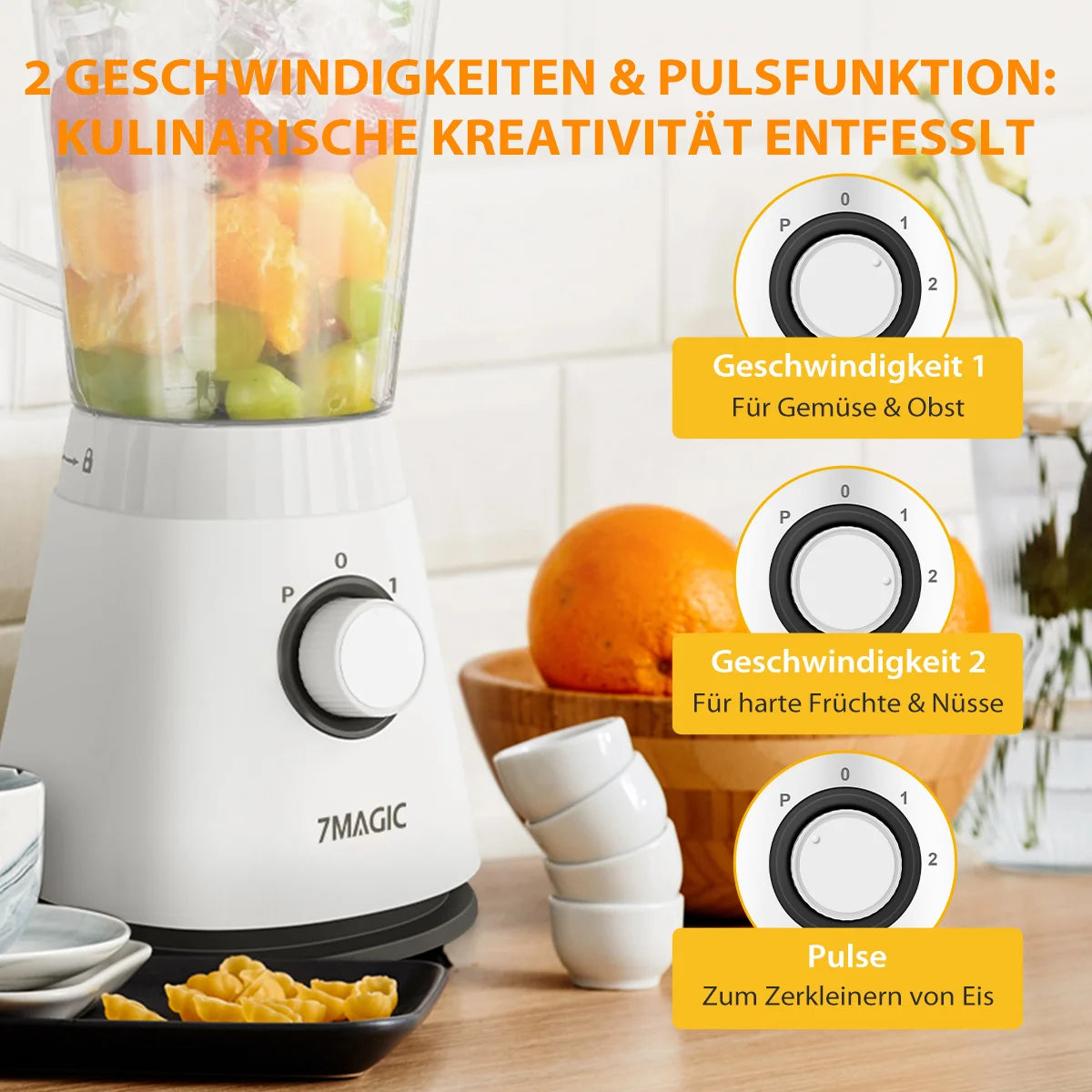 1500ML Large Capacity Blender, 3-in-1 Food Processor, Meat Grinder Chopper, Juice for Home Kitchen and Vegetables, Healthy Juice