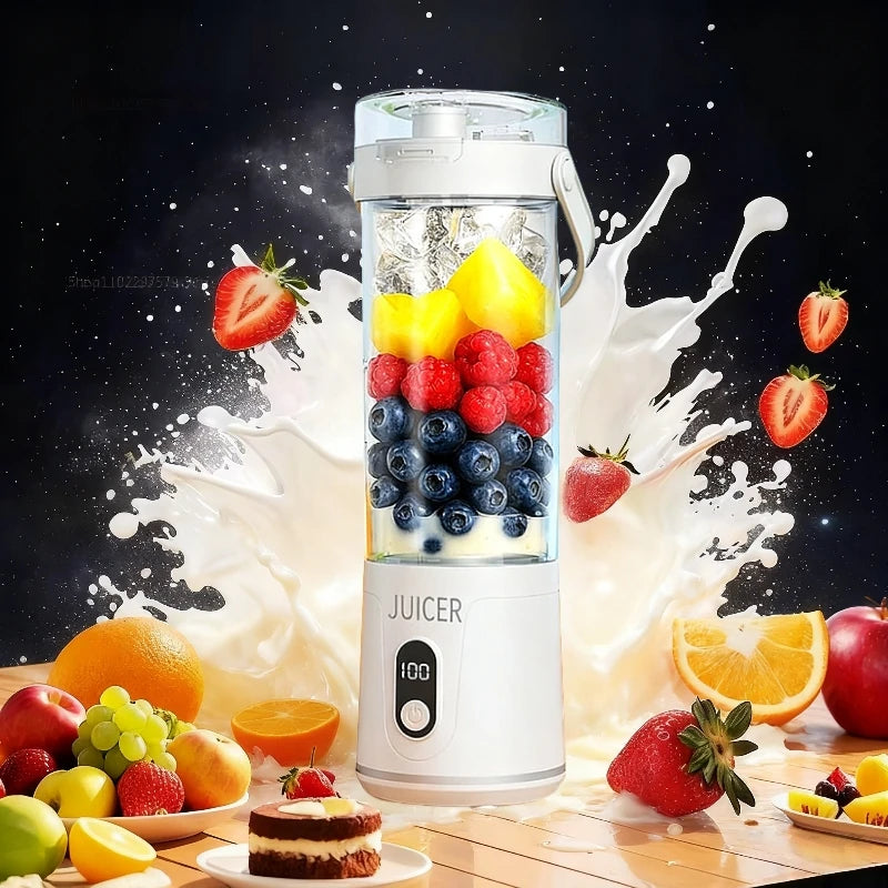 Double Cup Multifunction Juicer USB Rechargeable Fruit Blender 12 Blade Electric Portable Juicer Fruit Smoothie Milkshake Mixer