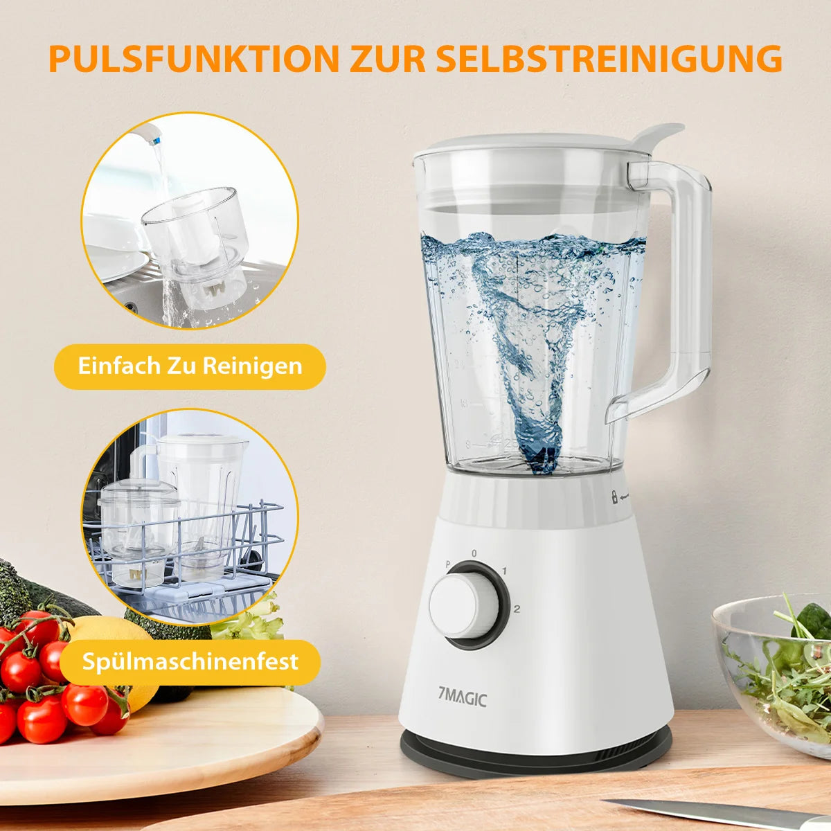 1500ML Large Capacity Blender, 3-in-1 Food Processor, Meat Grinder Chopper, Juice for Home Kitchen and Vegetables, Healthy Juice