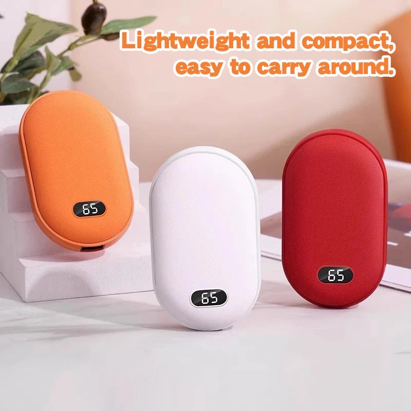 2 in 1 Rechargeable Hand Warmer Portable Power Bank USB Charging Mini Pocket Heater Winter Warm Supplies Electric Warmer Winter