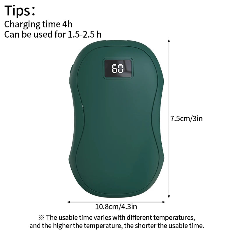 2 in 1 Rechargeable Hand Warmer Portable Power Bank USB Charging Mini Pocket Heater Winter Warm Supplies Electric Warmer Winter