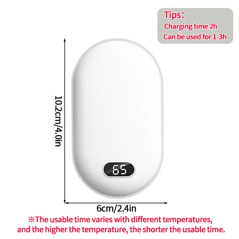 2 in 1 Rechargeable Hand Warmer Portable Power Bank USB Charging Mini Pocket Heater Winter Warm Supplies Electric Warmer Winter
