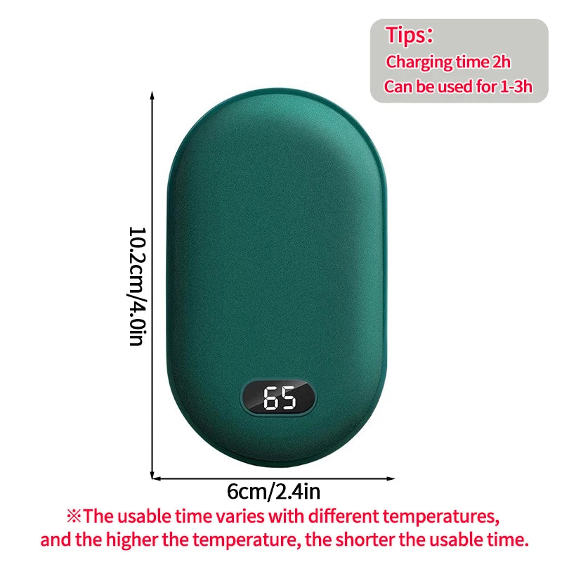 2 in 1 Rechargeable Hand Warmer Portable Power Bank USB Charging Mini Pocket Heater Winter Warm Supplies Electric Warmer Winter
