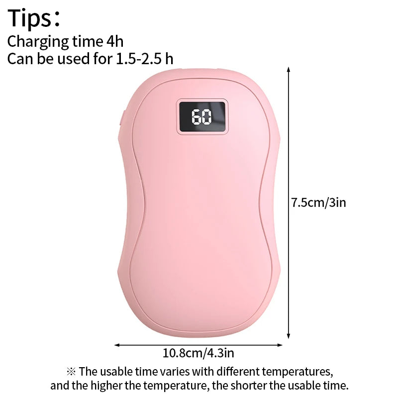 2 in 1 Rechargeable Hand Warmer Portable Power Bank USB Charging Mini Pocket Heater Winter Warm Supplies Electric Warmer Winter