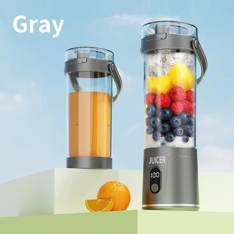 Double Cup Multifunction Juicer USB Rechargeable Fruit Blender 12 Blade Electric Portable Juicer Fruit Smoothie Milkshake Mixer