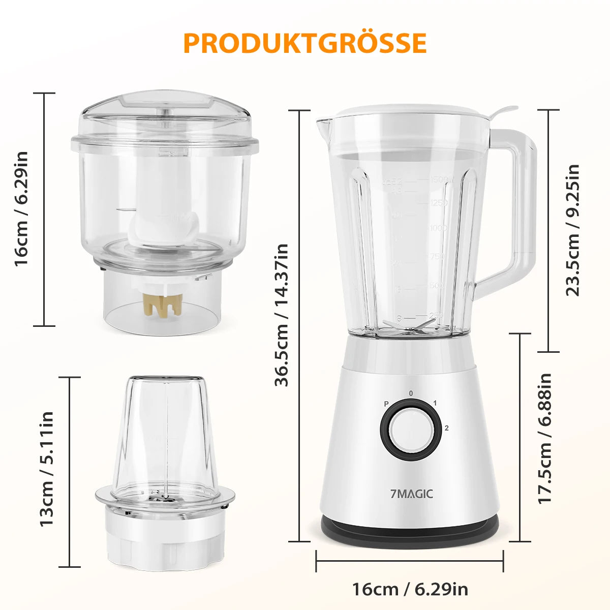 1500ML Large Capacity Blender, 3-in-1 Food Processor, Meat Grinder Chopper, Juice for Home Kitchen and Vegetables, Healthy Juice