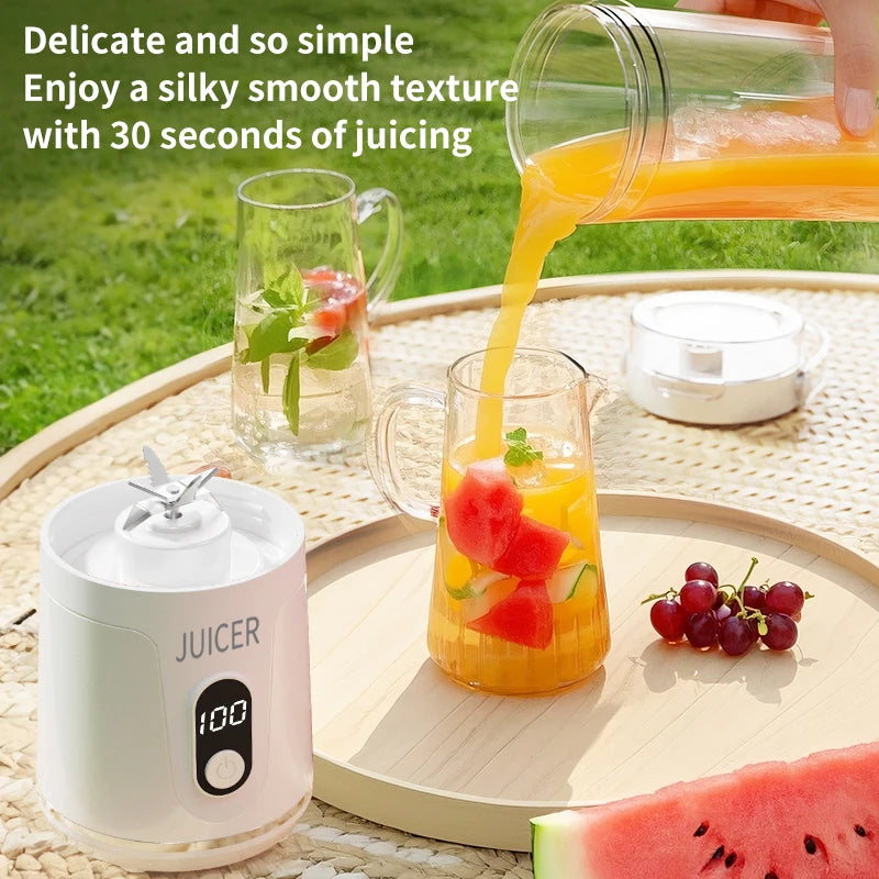 Double Cup Multifunction Juicer USB Rechargeable Fruit Blender 12 Blade Electric Portable Juicer Fruit Smoothie Milkshake Mixer